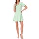 thumbnail image 2 of INSPIRE CHIC Vestido Mini de los Años 60 con Cuadros Vichy, Cuello Peter Pan con Volantes para Mujer, Talla XL, Verde y Blanco, 2 of 6