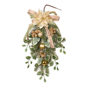 Magideal - Guirnalda Navideña En Forma De Lágrima Para Puerta, Colgante De Pared, Botín De Puerta De Invierno Para Casa, Granja, Ventana, Decoración Navideña