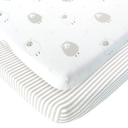 Joey & Joan - Sábanas Bajeras Ajustables Para Cuna De Viaje, Compatibles Con Guava Lotus, Baby Bjorn, Dream On Me Travel Crib Light Playard, Paquete De 2