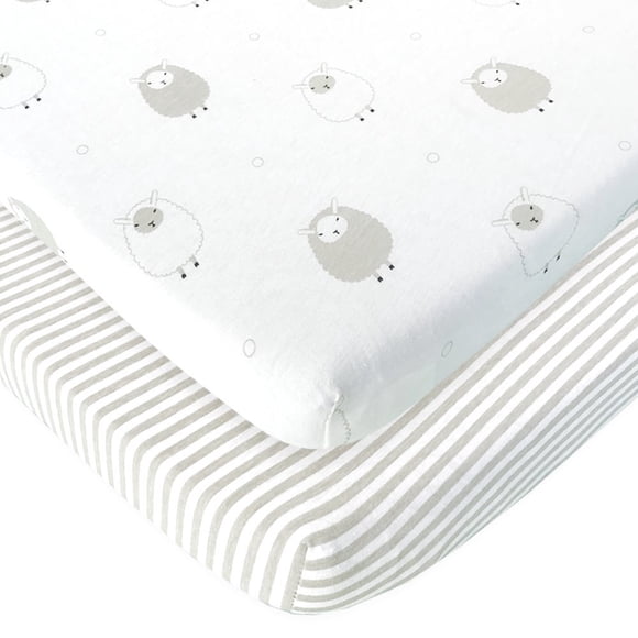 Sábanas bajeras ajustables para cuna de viaje, compatibles con Guava Lotus, Baby Bjorn, Dream on Me Travel Crib Light Playard, paquete de 2