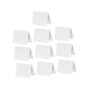 Magideal - 10 Piezas De Letreros De Pizarra Acrílica En Forma De V, Multifuncionales, Pequeños Letreros De Mesa, Tarjetas De Lugar Para Buffet De Cumpleaños Blanco