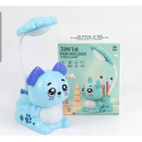 El Edén - Lampara Led, Sacapuntas, Lapicero 3 En 1, Diseño Cachorro Celeste