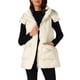 thumbnail image 1 of INSPIRE CHIC Chaleco de Mujer Abrigo de Invierno con Capucha Cremallera Sin Mangas Acolchado Acolchado 2XL Blanco, 1 of 6