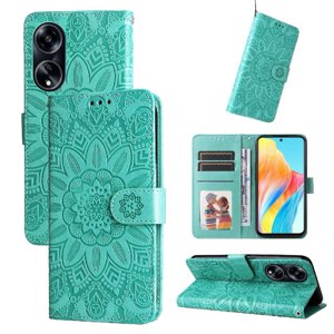 Funda Tipo Cartera Foxdock Para Oppo A98 , Diseño Girasol En Relieve, Cuero Pu, Cierre Magnético, Soporte Y Tarjetero