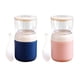 thumbnail image 5 of 2 Uds Recipiente Para El Almuerzo Contenedor De Yogur Contenedor De Alimentos Aislado 2 Niveles Azul Rosa, 5 of 5