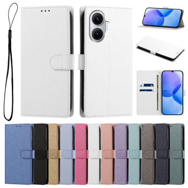 Cartera para Xiaomi Poco F7 5G con Soporte y Correa, Blanco