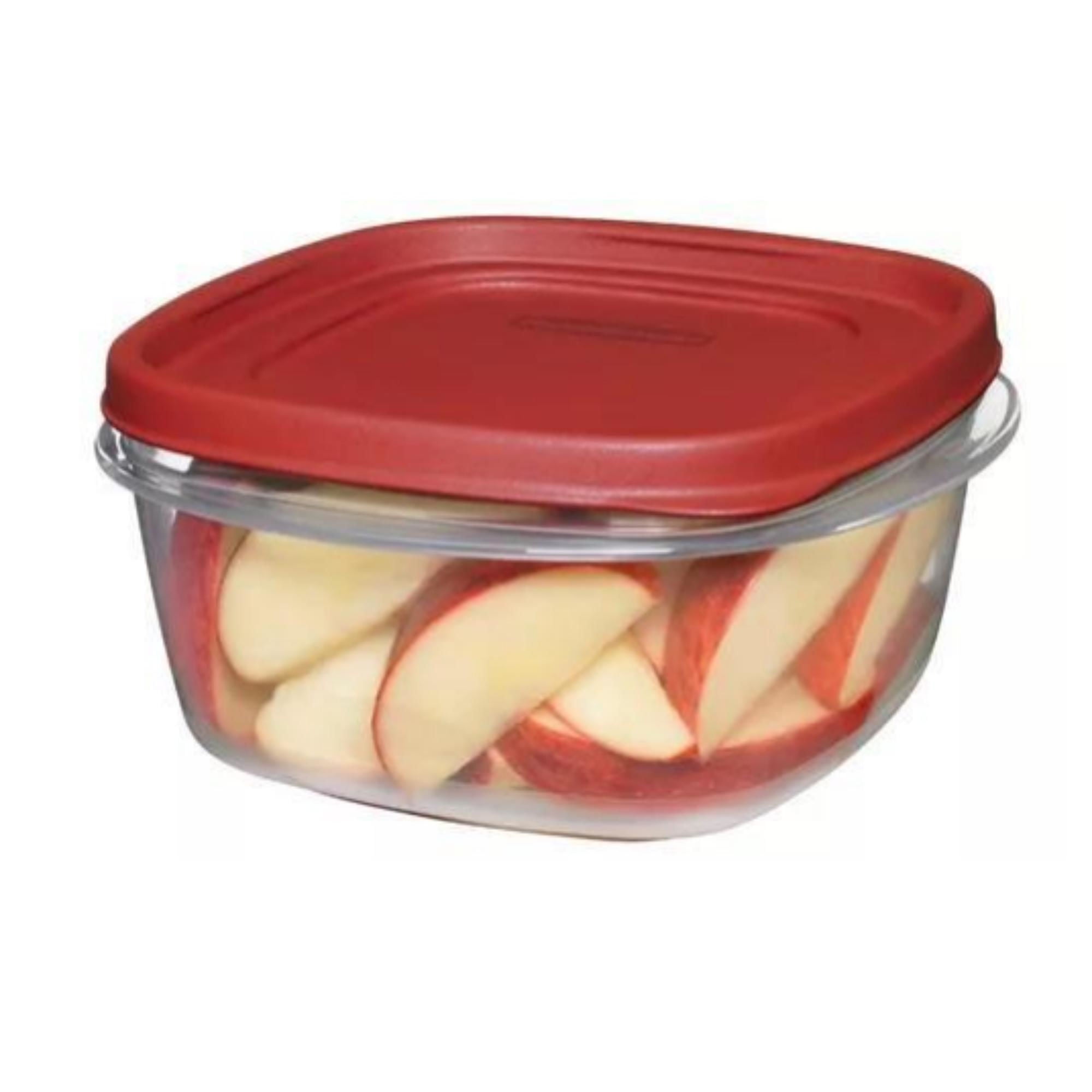 Rubbermaid - Contenedor Cuadrado Tapa Roja 1200 Ml