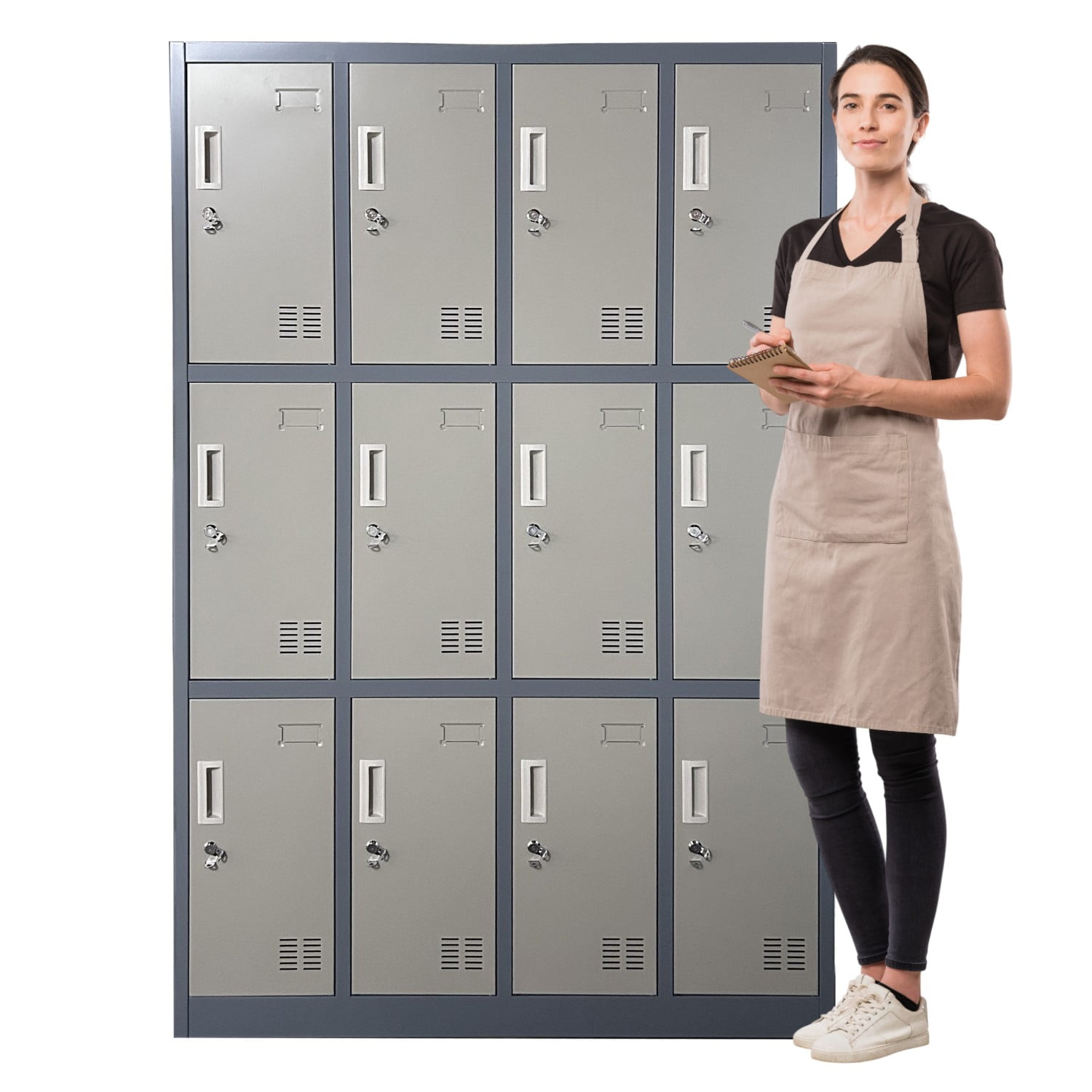 Prochef - Locker Casillero Metálico 4 Cuerpos 12 Puertas