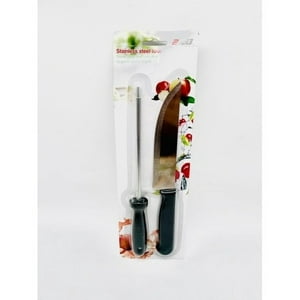 Genérico - Cuchillo + Afilador De Acero 30 Cm