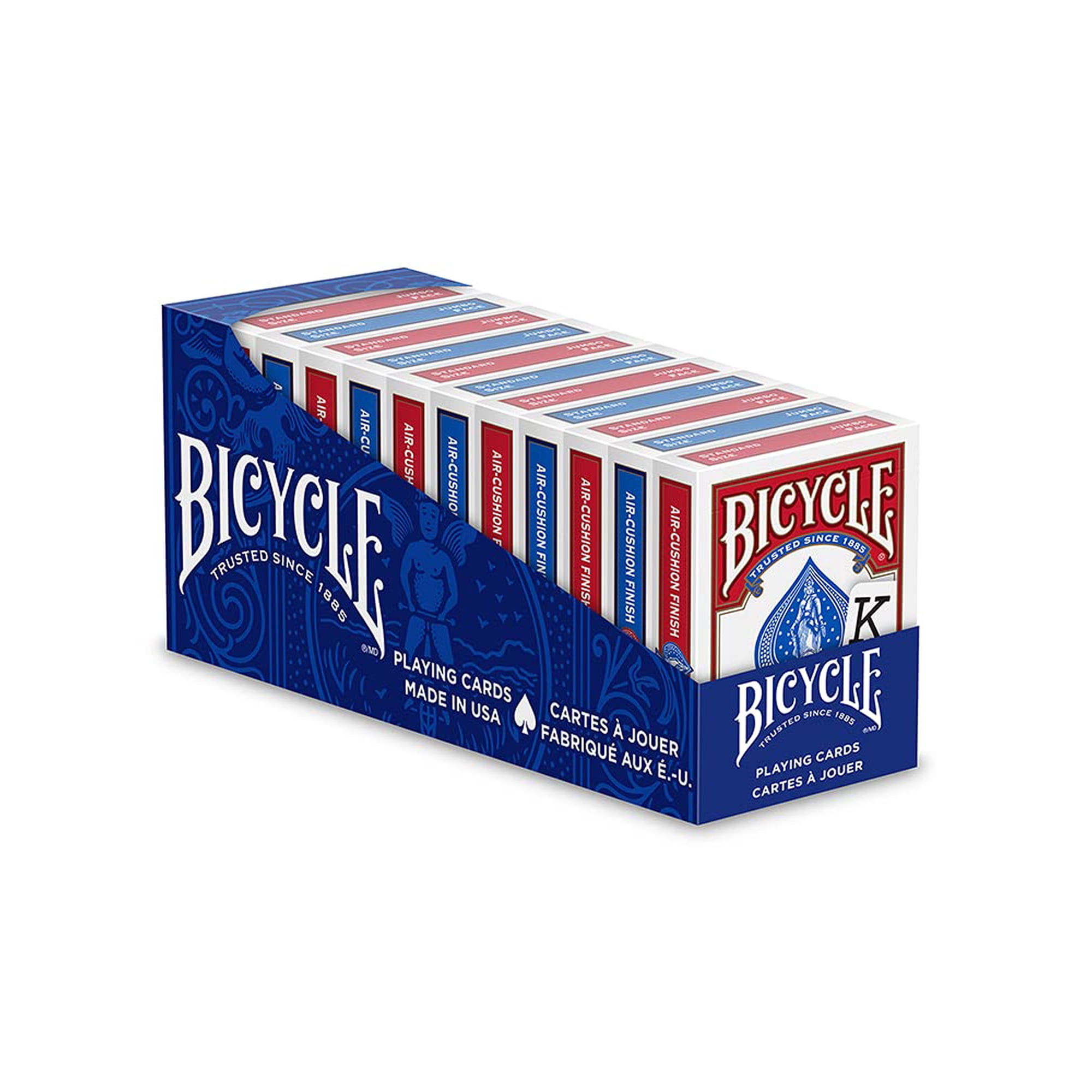 Bicycle - Juego De Cartas Para Bicicleta Jumbo Index, Paquete De 12, Rojo Y Azul