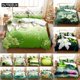 thumbnail image 1 of Green Flower Duvet Cover Set Double Bed With Pillowcase Lotus Bedding Set xcm, 1 of 5