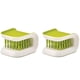 thumbnail image 1 of 2 piezas hoja cepillo cuchillo limpiador antideslizante cubiertos limpiador cepillo cocina lavado palos cuchillo y horquilla cepillo verde, 1 of 3
