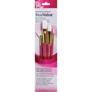 Pinceles Princeton Mango Corto Fucsia Pelo Sintético Set 4