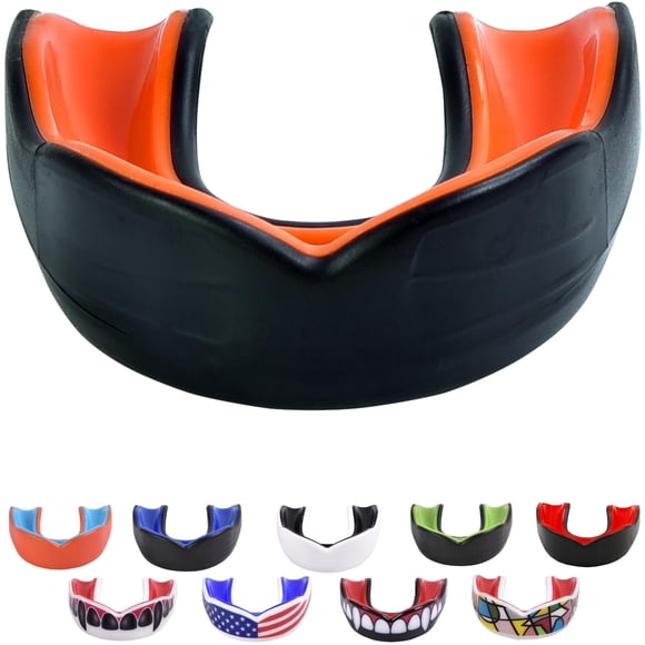 Protector bucal Oral Mart negro/naranja para adultos - Deportes