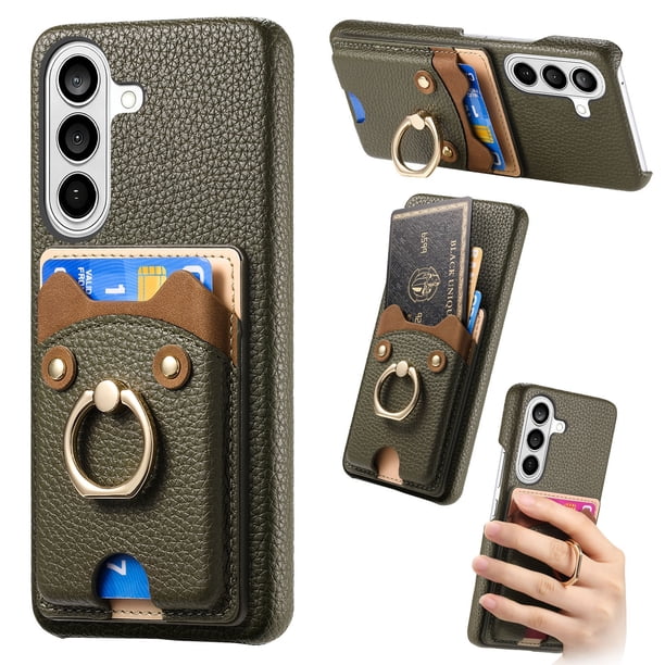 Funda FOXDOCK para Samsung Galaxy S26 Pro billetera, soporte ajustable y diseño seguro-verde