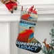 thumbnail image 2 of Legado de Superman Tema: Calcetines de Navidad, fino lino blanco para colgar en escaleras y chimenea, decoración navideña para el hogar, regalo de Navidad. 45cm × 32cm, 2 of 5