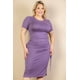 thumbnail image 1 of Vestido Midi Curvy con Cordón y Abertura Lateral Fruncido, 1 of 10
