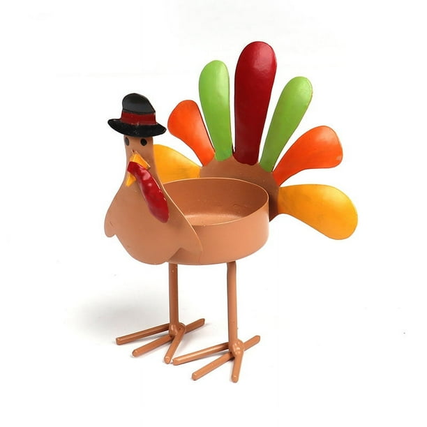 1pc Thanksgiving Turkey Tea Light Candle Holders - Metal Candle Holder for Home Decor, Table Decor, Weddings, and More