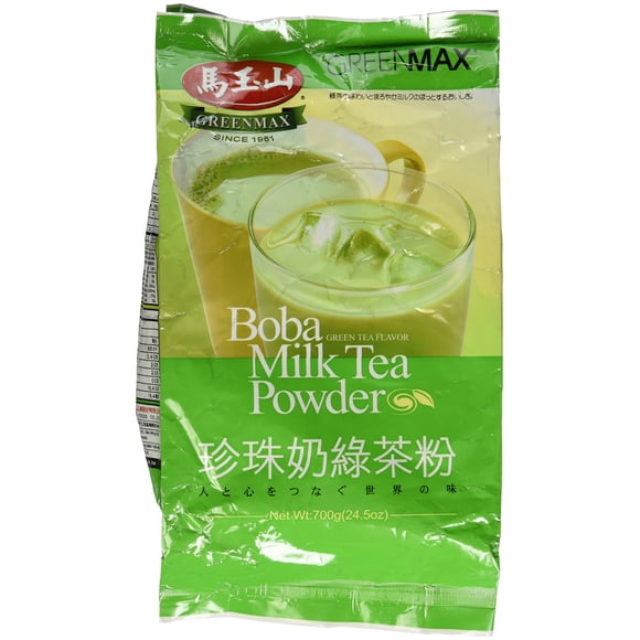 Greenmax, Polvo de té verde con boba, bolsa grande de 24,5 onzas