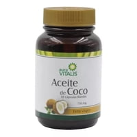 Aura Vitalis - Aceite De Coco 60 Cápsulas C/U 750Mg Extra Virgen A.V Sabor Natural A.V