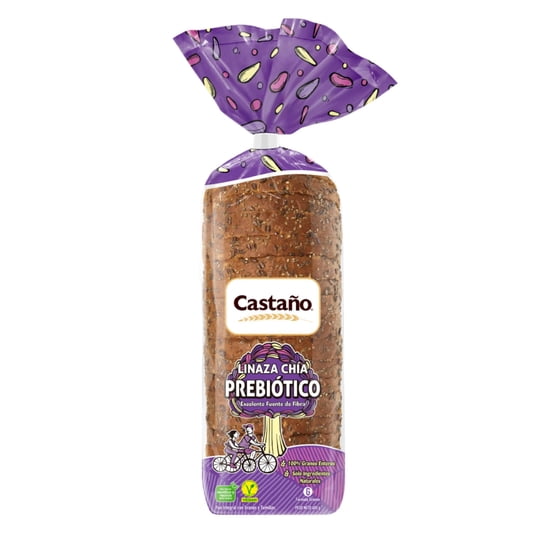 Pan De Molde Linaza Chía Con Prebióticos 1 Un 600 g Castaño