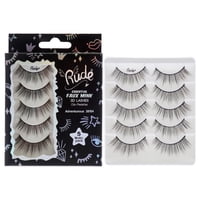 Pestañas Rude Cosmetics 3D Esenciales Visón Sintético 5 Pares
