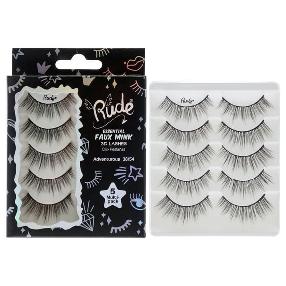 Pestañas Rude Cosmetics 3D Esenciales Visón Sintético 5 pares