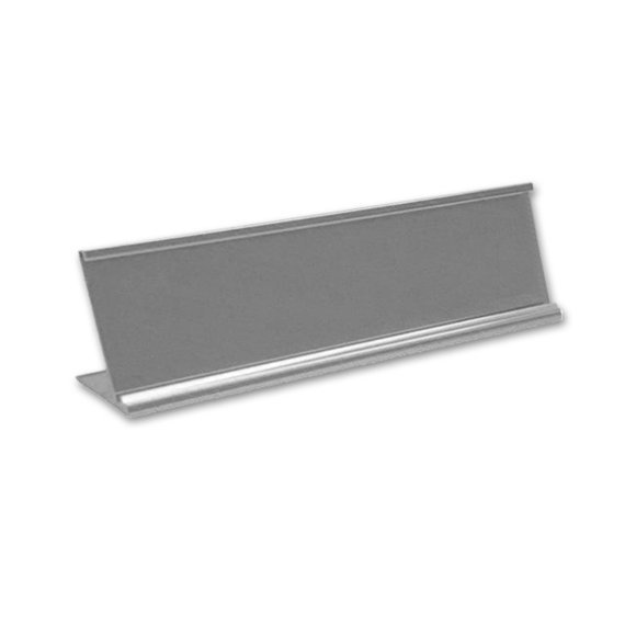 Porta Placa de Nombre NapTags 25 cm Aluminio Satinado para Escritorio