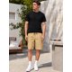 thumbnail image 2 of INSPIRE CHIC Pantalones Cortos de Carga para Hombre de Verano con Cintura de Cordón y Múltiples Bolsillos para Gimnasio y Correr S Caqui, 2 of 5