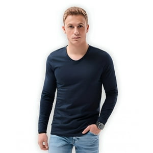 Home Fashion - Polera Hombre Manga Corta Cuello Redondo Azul Marino Talla M