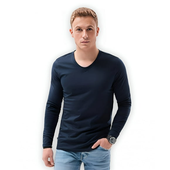 Polera Hombre Manga Corta Cuello Redondo Azul Marino Talla S