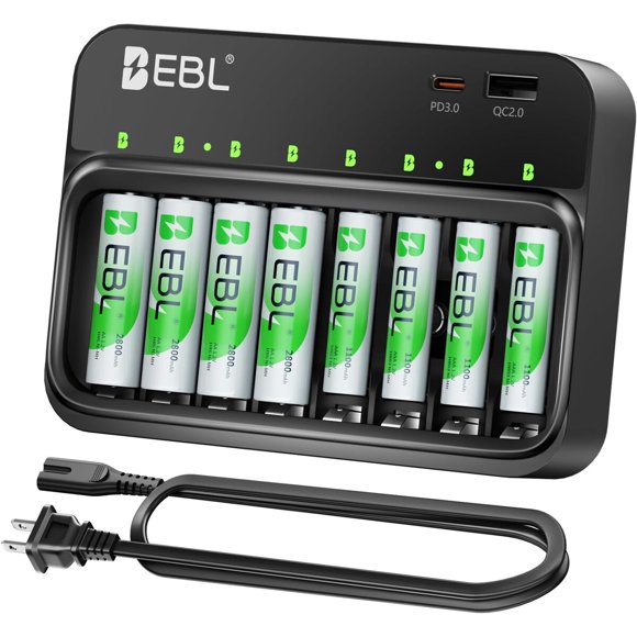 EBL C808EU3 Cargador inteligente 4AA 2800mAh 4AAA 1100mAh