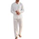 thumbnail image 2 of INSPIRE CHIC Camisa de Hombre de Algodón y Lino de Manga Larga con Botones Casual XL Blanco, 2 of 6