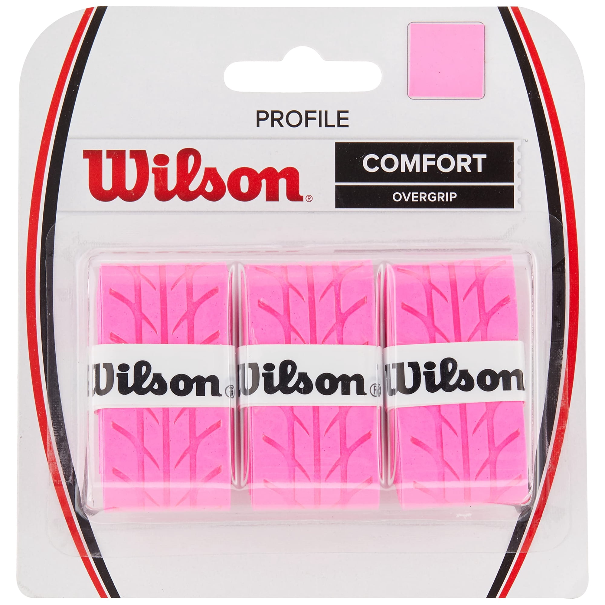 Tennis Overgrip Wilson Profile, Paquete De 3, Color Rosa