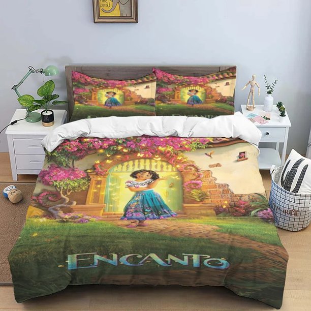 Encanto Bedding Set Large King Duvet Cover Pillowcase, 3 Piece Set for Children & Teens 200x200cm Bed Sheets