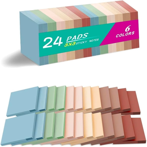 Notas Adhesivas 24 Pads 7 6x7 6 Cm Colores Vintage