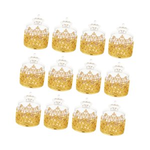 Magideal - 12 Cajas De Almacenamiento De Dulces, Recuerdos De Boda, Decoración, Frascos Decorativos Para Dulces, Diseño Vintage, Contenedores Para Bocadillos, Es Corona De Oro