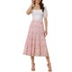thumbnail image 2 of INSPIRE CHIC Falda Floral de Mujer con Volantes en Capas de Chifón A-Line Maxi Falda Rosa M, 2 of 6
