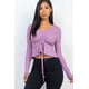 thumbnail image 1 of Top Peplum de Manga Larga con Cordón Delantero Acanalado, 1 of 5