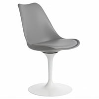 Habita2 Chile - Silla Tulip Giratoria Con Pedestal Blanco Iron - Gris