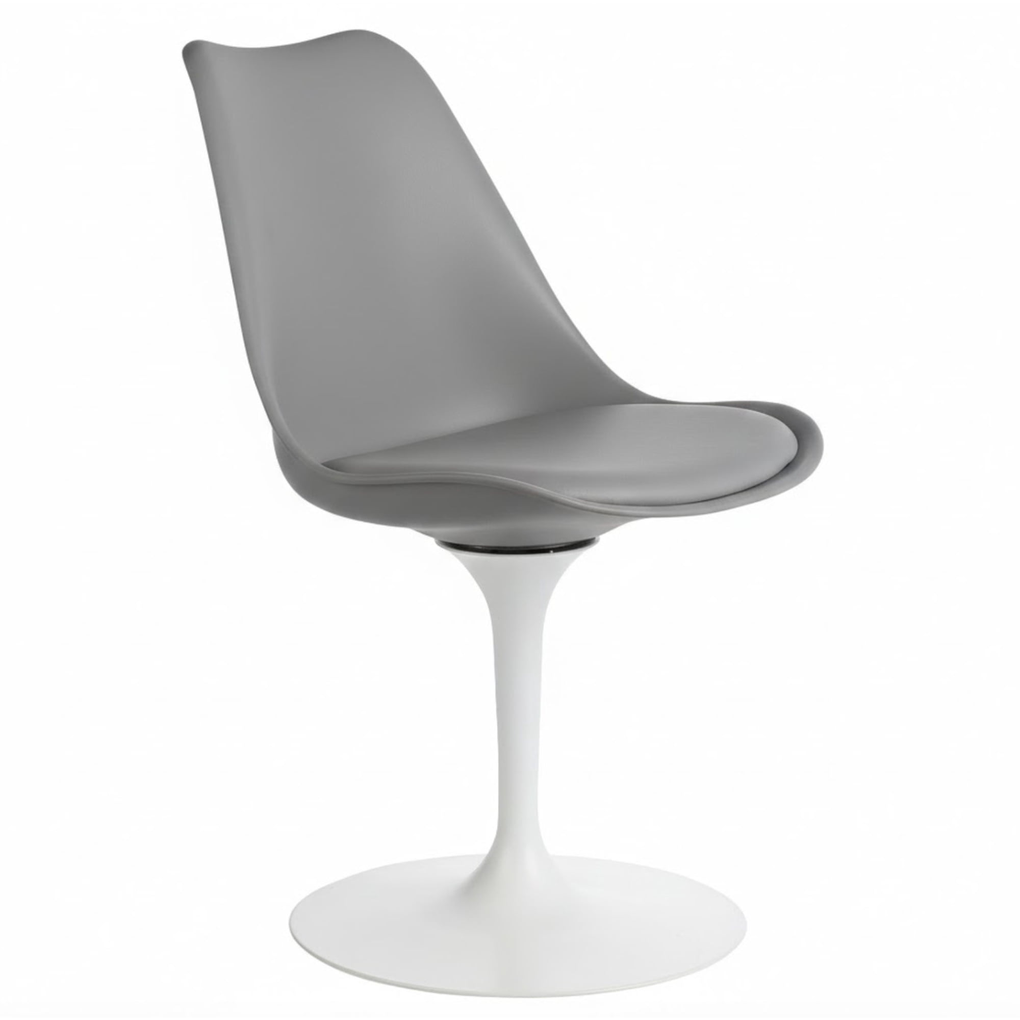 Habita2 Chile - Silla Tulip Giratoria Con Pedestal Blanco Iron - Gris