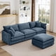 thumbnail image 1 of Modular Sectional Sofa, 102 Inch L Shaped Couch Set for Living Room, 3-Seater Comfy Cloud Couches with Movable Ottoman, DIY Combination, Chenille, Blue, 1 of 3