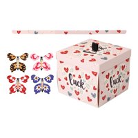 Bothyi - Caja De Decoración Para Fiestas Caja Sorpresa Con Mariposas Voladoras Regalo De San Valentín Rosa