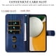 thumbnail image 2 of Funda tipo cartera para Samsung Galaxy S25 con bolsillo con cremallera y ranuras para tarjetas – Función de soporte Azul, 2 of 6