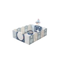 Golden Baby'S - Corral 160X200 Moon Azul Y Alfombra Aro Y Piscina De Pelotas