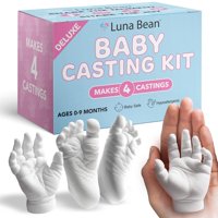Kit De Huellas Para Bebés Y Moldeado A Mano Luna Bean, Paquete De 4