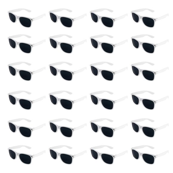 Gafas de sol Super Z Outlet 14 cm blancas - paquete de 24