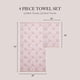 thumbnail image 2 of Juego de Toallas Jessica Simpson 4 piezas Rosa Humo Algodón, 2 of 7