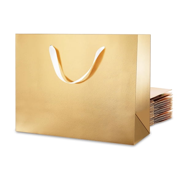 Bolsas de regalo MALICPLUS 41x15x30 cm doradas - Pack de 12