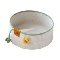 Ioensy - Cama Para Gatos De Cuerda De Algodón Lavable Tejida A Mano Para Gatos De Interior, Mascotas Pequeñas, Todas Las Estaciones, 50 Cm X 14 Cm